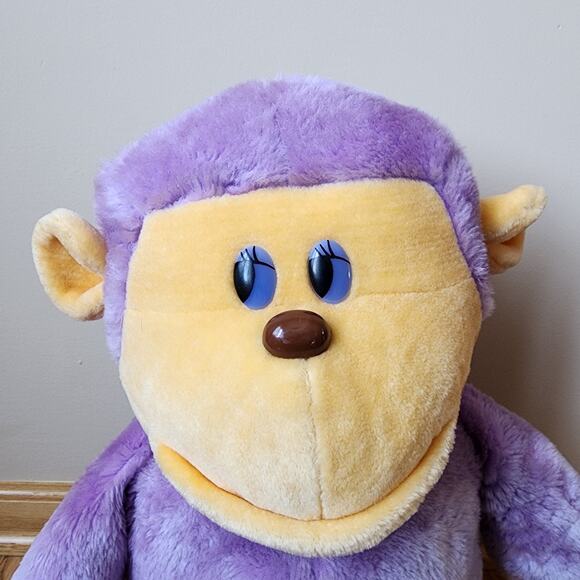 Vintage Union Toy Plush Monkey Purple 18" Stuffed Animal 1982 - Picture 2 of 11